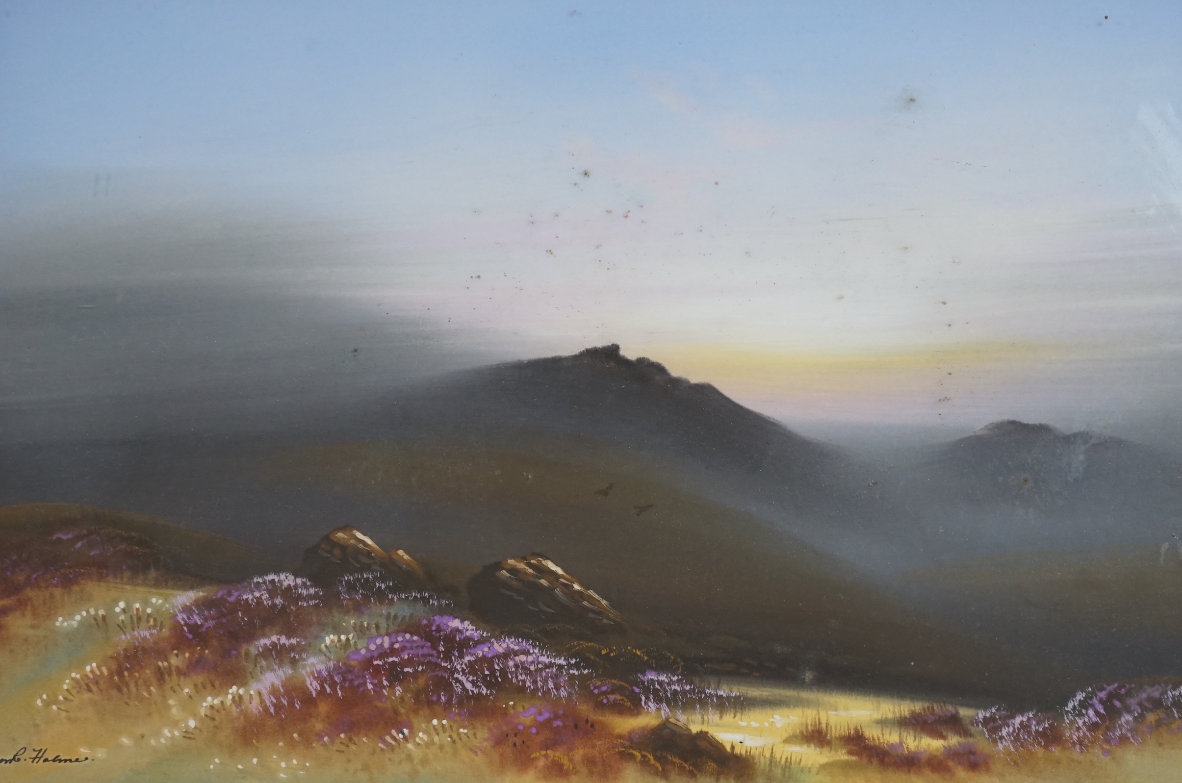 Frank Halmer, gouache, Moorland scene, signed, 25 x 27cm